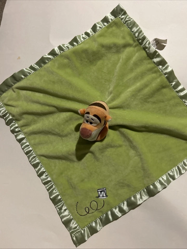 Manta/Lovey de seguridad Disney Winnie the Pooh verde tigger tambor satinado Foto 4 de 4
