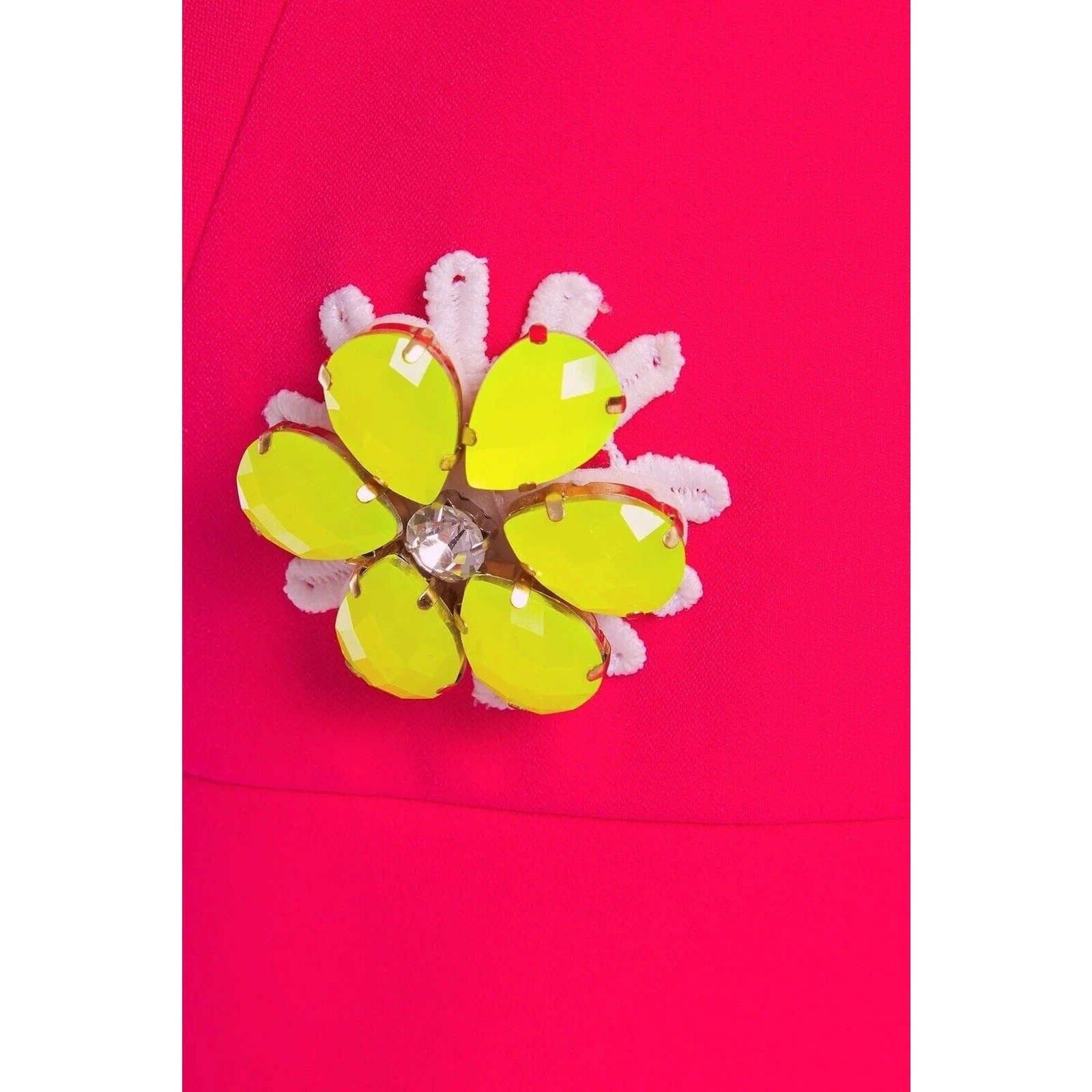 Abito MOSCHINO BOUTIQUE in cady elasticizzato con applicazioni floreali taglia US 6 nuovo con etichette