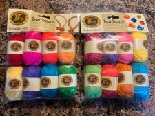 Lot of 2 Unopened Mixed Colors Lion Brand Yarns Bonbons Mini Skeins 8/pk New