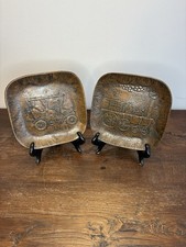 Coppia di piattini decorativi vintage in rame sbalzato - Mezzi d’epoca