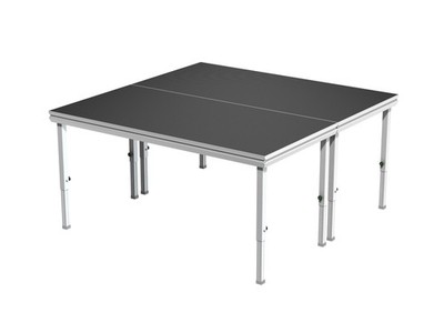 GLOBAL TRUSS Outdoor Eventbühne 2x2m mit verstellbaren Steckfüßen 80-140cm und P