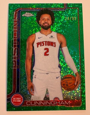 Cade Cunningham 2025 Topps Chrome Update Green Sparkle /99