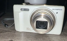 UNTESTED Olympus VR-340 Camera 16MP Pearl White 10X Zoom No Battery