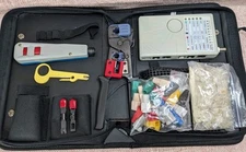 Network Cable Tester Crimper LAN Tool Kit RJ45 RJ11 Coax USB Punch Down Set