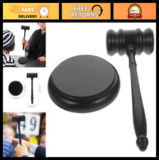 Mini Wooden Gavel Block Set - Judge Court Hammer Costume Prop for Meetings P