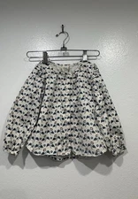 Antoinette Poisson Monoprix Girls Size 3/4A Floral Long Sleeve Top Buttons READ