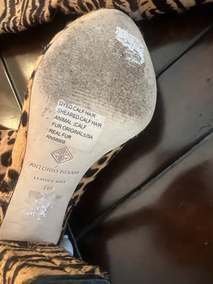 Botas de becerro Antonio Melani pelo leopardo talla 7 Foto 4 de 4