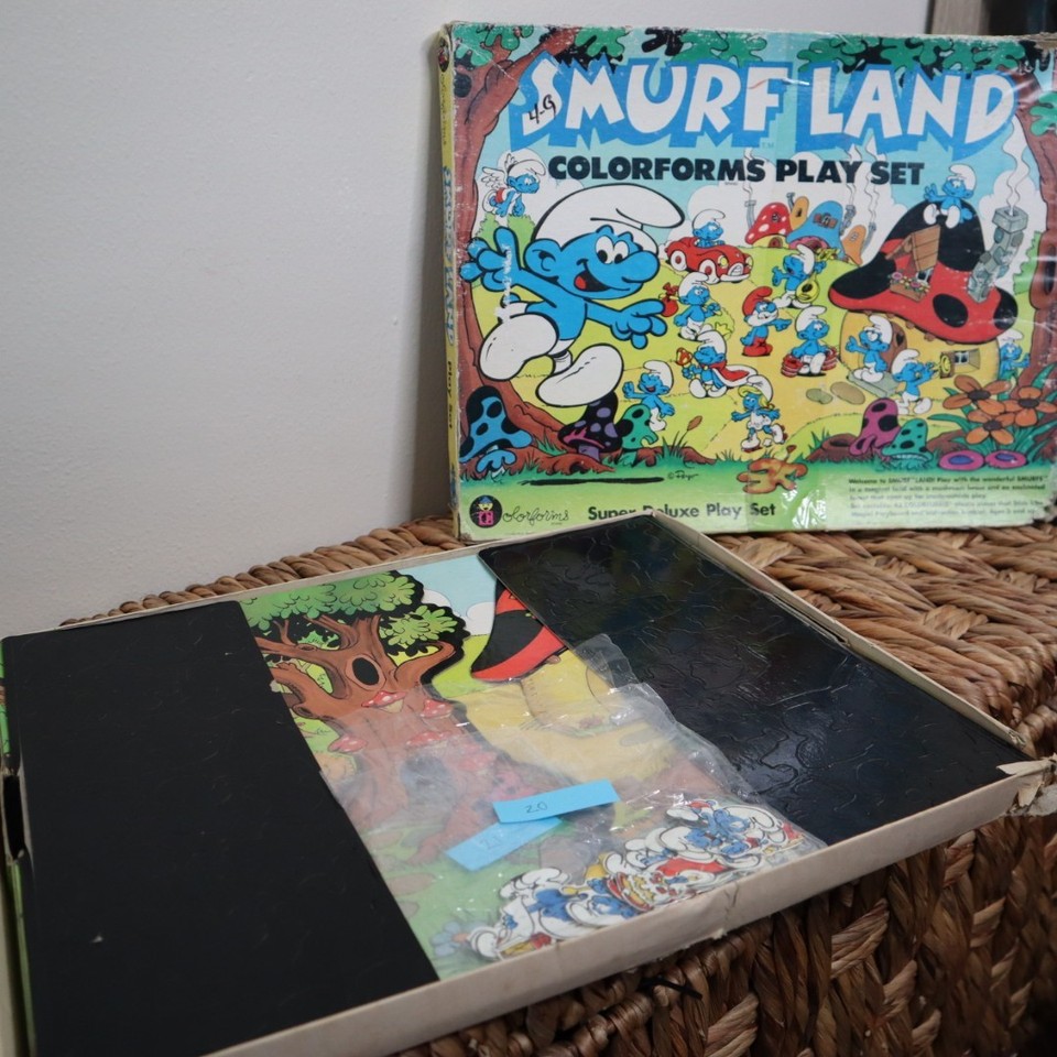 Vintage 1981 Peyo COLORFORMS SMURF LAND Super Deluxe Play Set #4115 | eBay