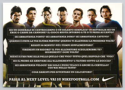 Nike Football International Soccer  Gennaro Gattuso Carlos Tevez Postcard
