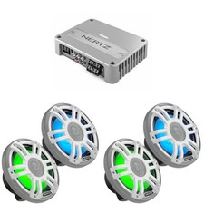 Hertz 2 Pair HMX 7.7 S-LD-SW   7.7" Hi-End LED Marine Coaxial Speaker, 200W P...
