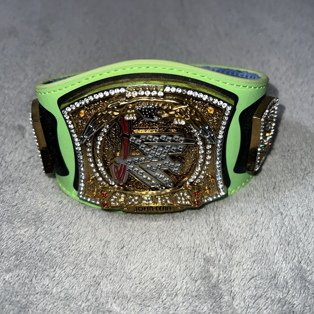 VERY RARE” Wwe John Cena Green Spinner Mini Belt Limited To 500