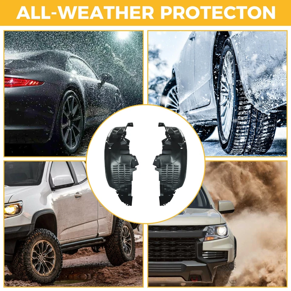 Front Fender Inner Left Right Side Set Pair For 2006-2011 Hyundai Accent - Image 2 of 4