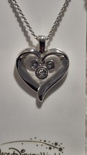 Disney Parks  Arribas Bros Minnie Mouse Icon Heart Necklace with Crystals