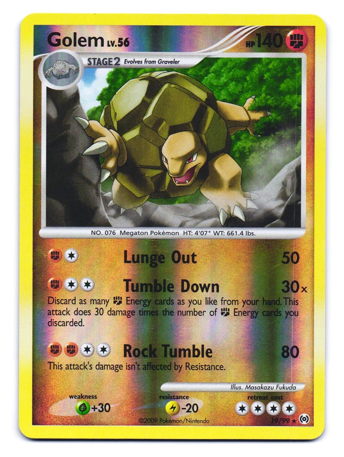 Golem 19/99 Rare Arceus Pokemon Reverse Holo LP