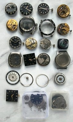 Vintage Skin Diver Mens Watch Parts Lot Tissot Vulcain Hamilton Lip Jurgensen