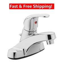 Modern Single Handle Low-Arc Faucet - Chrome Finish with Quick Install Drain