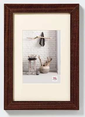 Bilderrahmen nussbaum 60 x 90 cm mit Passepartout, Home Holzrahmen HO090N - Bild 1 von 4