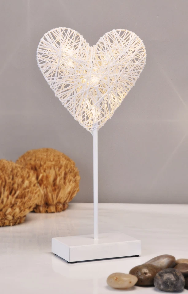 Dekoleuchte Herz - 10 LED warmweiß - Deko Lampe Tischlampe Dekoherz Tischleuchte - Bild 1 von 3