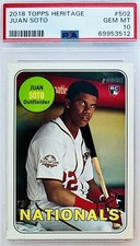 2018 Topps Heritage Juan Soto High Number #502 Rookie Card PSA 10 💎 Flagship RC