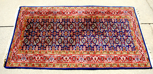 Alfombra vintage Estate Find hecha a mano? Alfombra geométrica oriental de lana 31"x5' origen de ayuda - Imagen 9 de 17