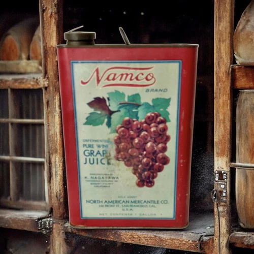 Namco Antique Grape Wine Advertising Tin Fountaingrove Sonoma Napa Prohibition