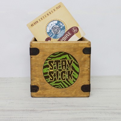 Stay Sick Record Box 7'' Single Boxes Wooden Crate Records The Cramps Psychobilly