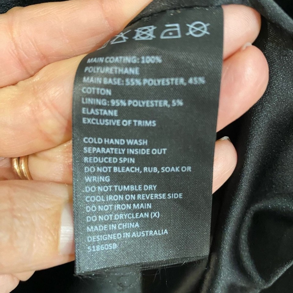 Bardot Black Faux Leather Mini Skirt Sz 6 eBay