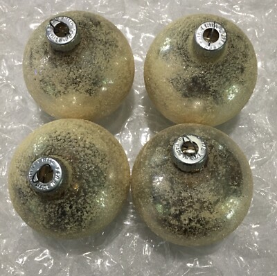 Shiny Brite Lot of 2'' Mica Mercury Glass Ball Ornaments (Champagne) Made in USA