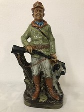 CACCIATORE CON FUCILE, CANE E LEPRE IN PORCELLANA - BOTTIGLIA VUOTA SENZA TAPPO