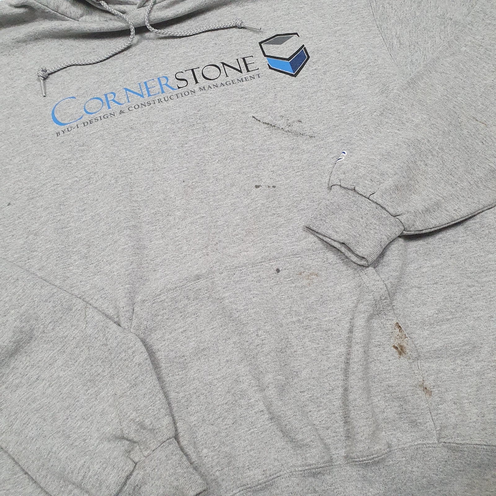 CHAMPION Hoodie Cornerstone Construction Jumper Sweatshirt Mens L image 4