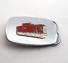 VINTAGE TRAIN CABOOSE NW BELT BUCKLE BRASS SIGNED AMINCO COLLECTIBLE BUCKLE
