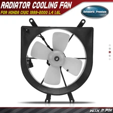 Left Engine Radiator Cooling Fan w/ Shroud Assembly for Honda Civic 99-00 1.6L