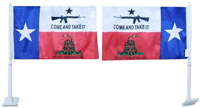 12 Pack Texas M4 CATI Gadsden 12''x18'' Double Sided Rough Tex Knit Nylon Car Flag
