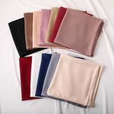 110 110cm Solid Color Chiffon Scarf Square Headscarves Hijab Turban Headscarf