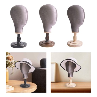 Hat Wig Display Stand Manikin Head Round Base Home Storage Rack Wig ...