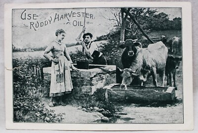 #ad RUDDY HARVESTER OIL FOR FARM MACHINERY TROY NY ADVERTISING TRADE CARD LATE 1800s $9.99