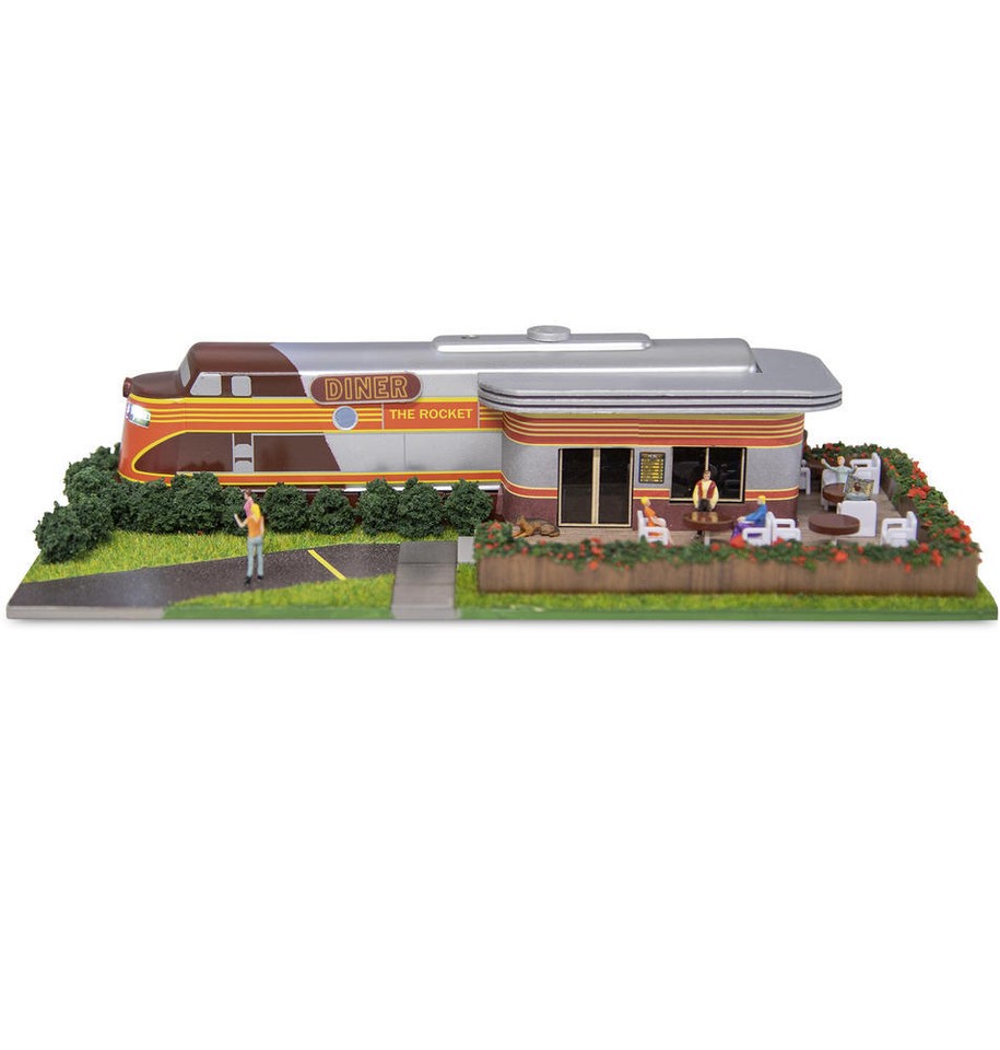 HO Scale Railroad Rocket Diner Building with Smoke Feature Prelit ...