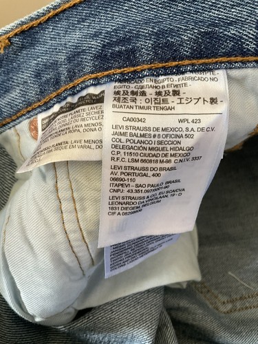 Levi’s 501 Original Mens Jeans 34 x 36 Blue Denim Straight Leg NWT - Picture 10 of 11