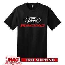 Ford Racing Black T-shirt Motor Automotive Shirt Tee Car Mustang Auto Engine Ford Racing Black T-shirt Motor Automotive Shirt Tee Car Mustang Auto Engine
