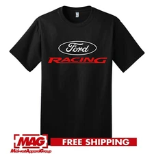 FORD RACING BLACK T-SHIRT Motor Automotive Shirt Tee Car Mustang Auto Engine