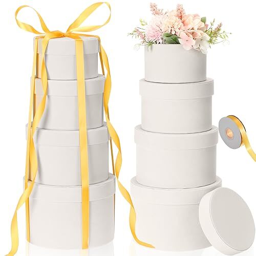 8 Pcs Round Gift Boxes with Lids for Presents Velvet Nesting Gifts Box