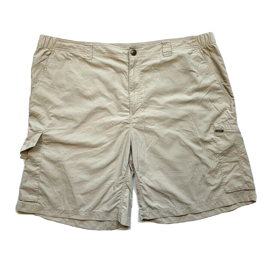 NEW Columbia Shorts Mens 44 Beige Omni-Shade Cargo Ripstop Nylon Outdoor