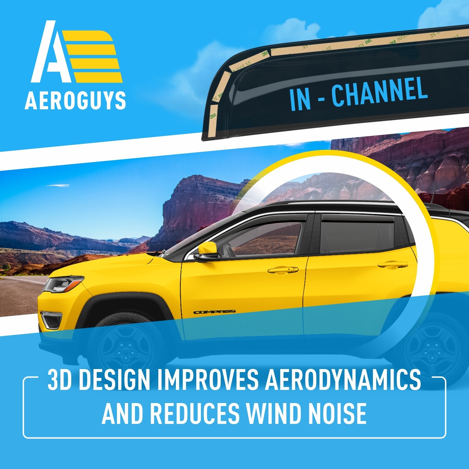 Sun Rain Visors Wind Rain Guards for 20172023 Jeep Compass eBay