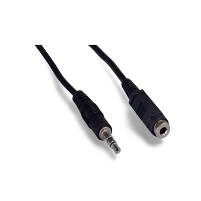6ft Stereo Extension Cable 3.5mm Plug Jack Male to Female - Black