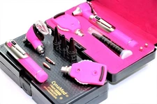 CYNAMED PROFESSIONAL GRADE LED FIBER OPTIC Otoscope Ophthalmoscope ENT SET-PINK