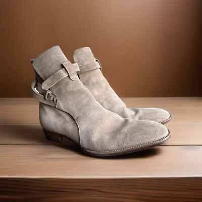 SAINT LAURENT Size 42 Wyatt - Tan Suede Belted Boots | eBay display picture 2