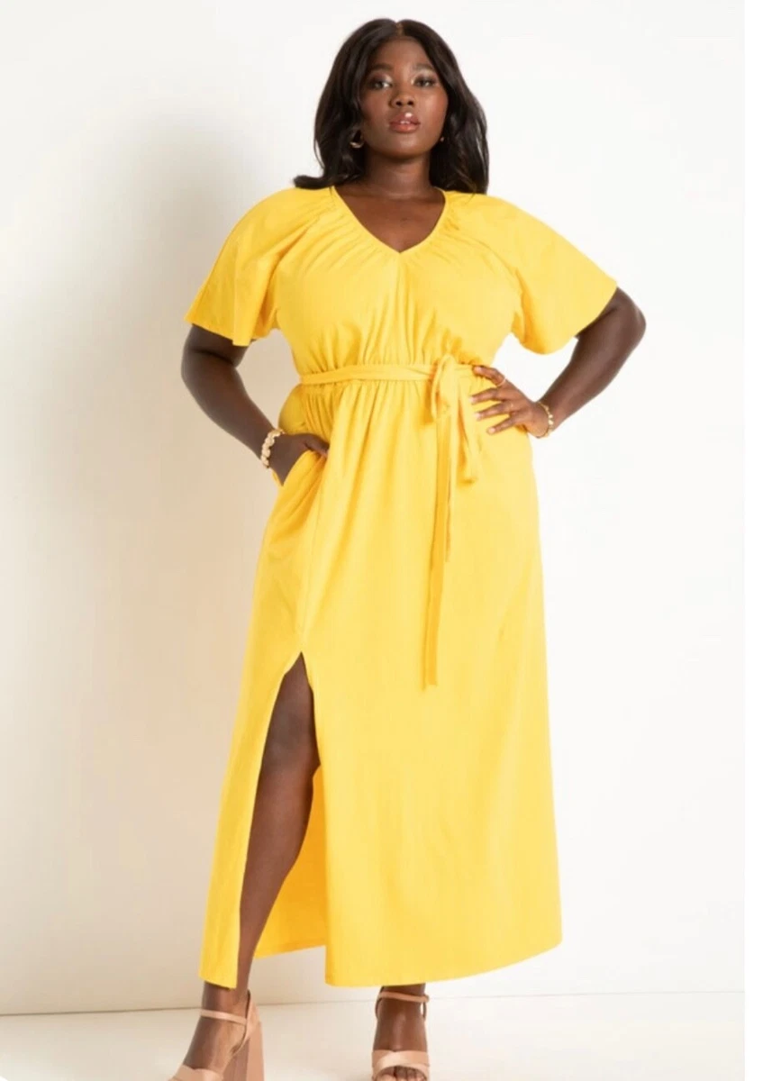 Eloquii yellow best sale dress