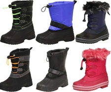 Norty Lightweight Fleece Lined Snow Boots for Little and Big Kids, Boy's Girl's