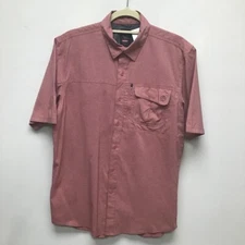 Wrangler Mens ATG All Terrain Gear Utility Button-Up Shirt Red Flap Pocket M New