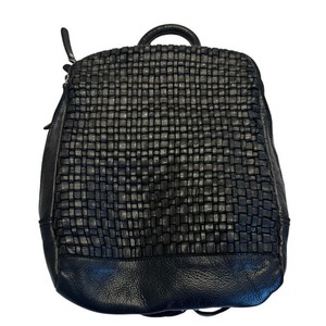 Vilenca Holland Backpack Distressed Leather Woven Braided Black NWT TK48 Vilenca Holland Backpack Distressed Leather Woven Braided  main image 3